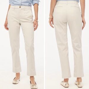 NWT J.Crew High Rise Girlfriend Chino Pants Off White Relaxed Tapered Trouser 14